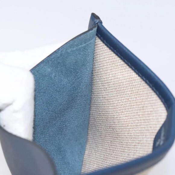 HERMES Petit Ash Pouch Leather Canvas Navy Auth - Picture 12 of 15